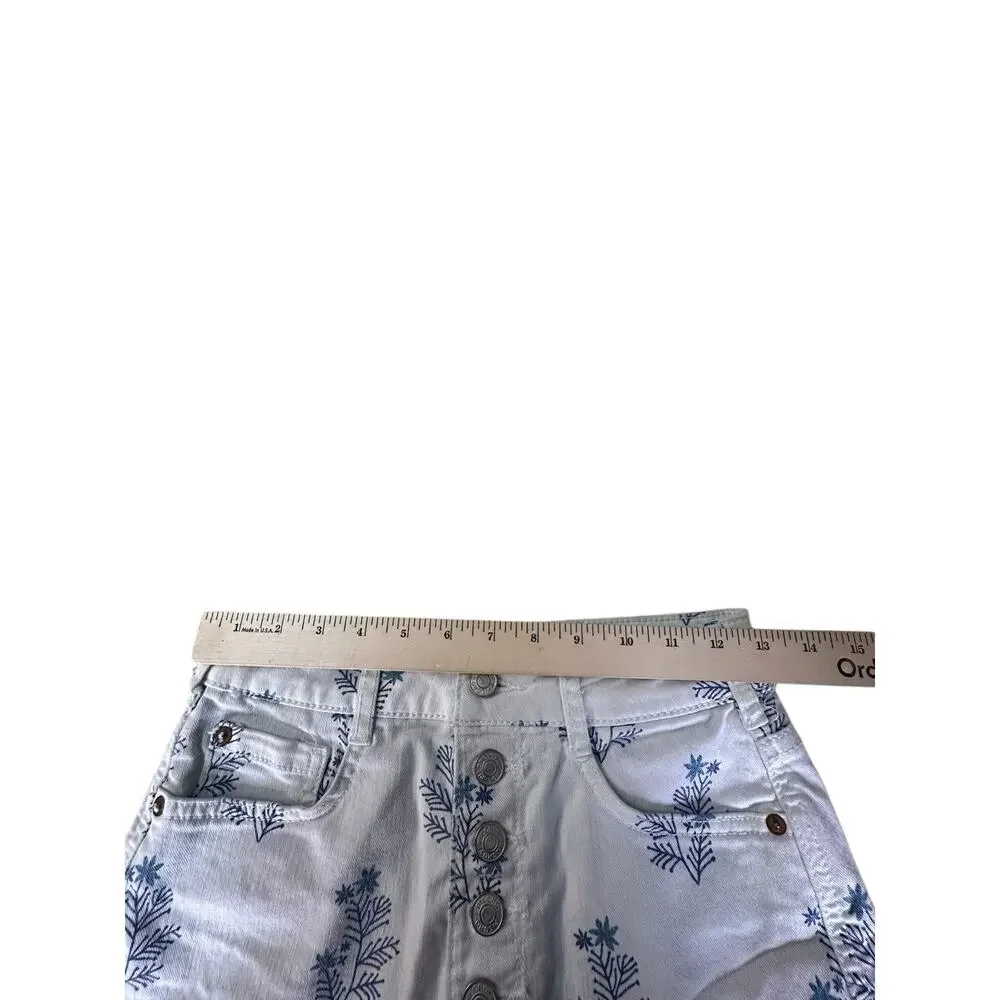 Anthropologie Pilcro Shorts Denim Floral Print High Rise in Size 26 *Read* - Picture 3 of 13